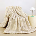 Chunky Knit Blanket Throw for Couch, 51"x63" Chunky Yarn Knitted Blankets | 100% Hand Knit Thick Chenille, Soft Breathable for Bed, Sofa, Home Decor, Cozy Gifts for Women Friends, Sage Green