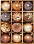 HipTree 12ct 2.36 in Copper Gold Velvet Baubles for Tabletop Christmas Tree