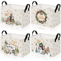 4 Pcs Thanksgiving Storage Basket Empty with Handles, Large Fabric
