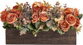 Dahey Artificial Flowers in Wood Box, Fall Centerpieces for Table Decor