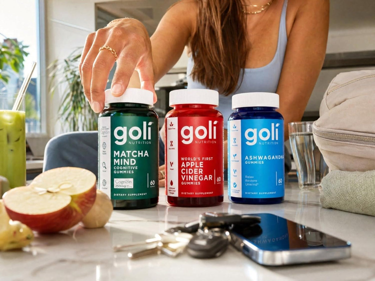 Goli Favorites Trio: Ashwagandha KSM-66, Apple Cider Vinegar, Matcha Mind Supplements with Cognizin, Vitamins D2 and B12