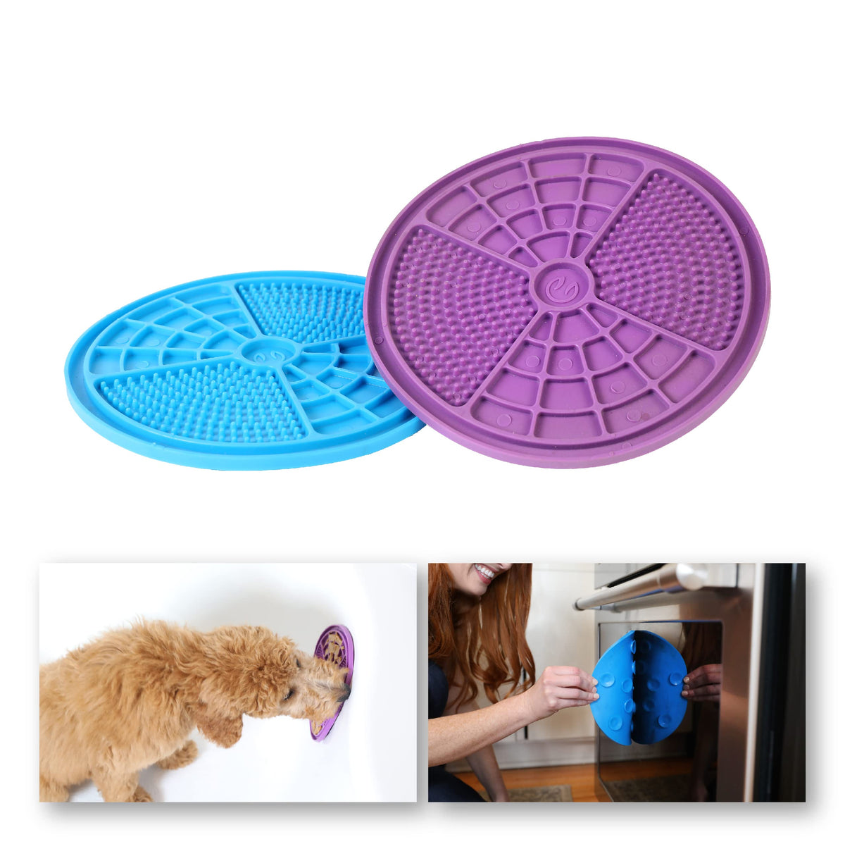 Hyper Pet IQ Treat Lick Mat for Dogs & Cats, Slow Feeder Enrichment Toys | Alternative to puzzle bowls and snuffle play, calming activity eases boredom and stress, spread soft snacks on the surface