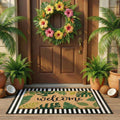 Tinideya 2 23.6 X 35.4 Inches Plaid Ghost Red Brown | Layered Coir Doormat Set, Non Slip Backing for Outdoor Entryway, Buffalo Plaid Seasonal Design, Front Porch Home Decor