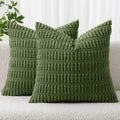 MIULEE Fall Decorative Throw Pillow Covers 18x18 Dark Rust Pack of 2