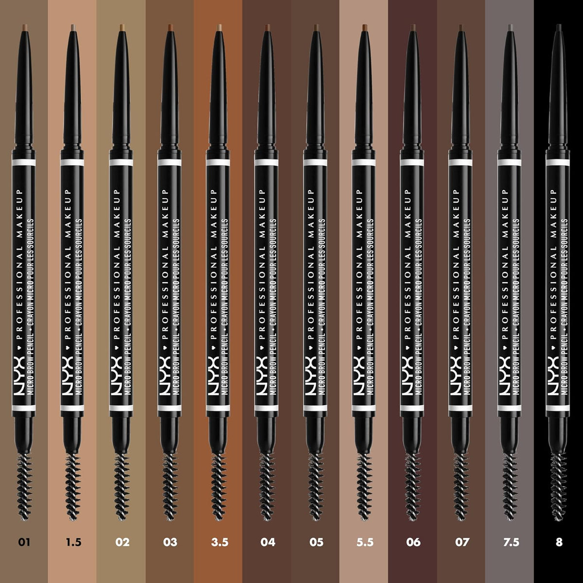 NYX PROFESSIONAL MAKEUP Micro Brow Pencil, Precise Eyebrow Pencil - Black