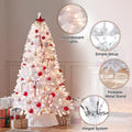 Yaheetech 6ft Pre-lit Christmas Tree with 300 Warm White Lights, White