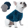 Cozy Pet Fleece Sweater, Double Velvet Winter Dog Clothes, Purple and Cream, Set of 2 (Navy Blue+Grey, X-Small)