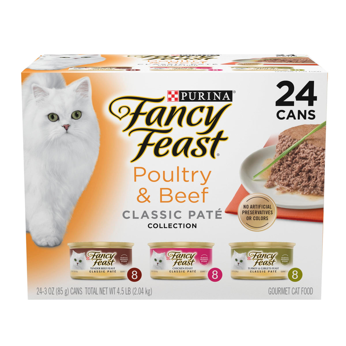 Purina Fancy Feast Gravy Lovers Poultry and Beef Grilled Gourmet Wet Cat Food Variety Pack - (Pack of 30) 3 oz. Cans