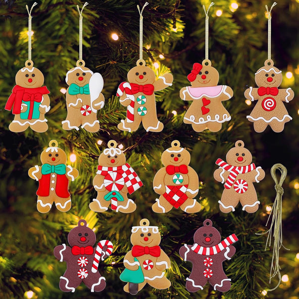 12Pcs Gingerbread Ornaments for Christmas Tree