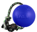 Jolly Pets Romp-n-Roll Rope and Ball Dog Toy, 6 Inches/Medium, Blueberry, Model Number: 606 BB, All Breed Sizes