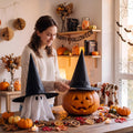 SATINIOR 2 Packs Halloween Witch Hats for Aldults Black Witch Hat Women