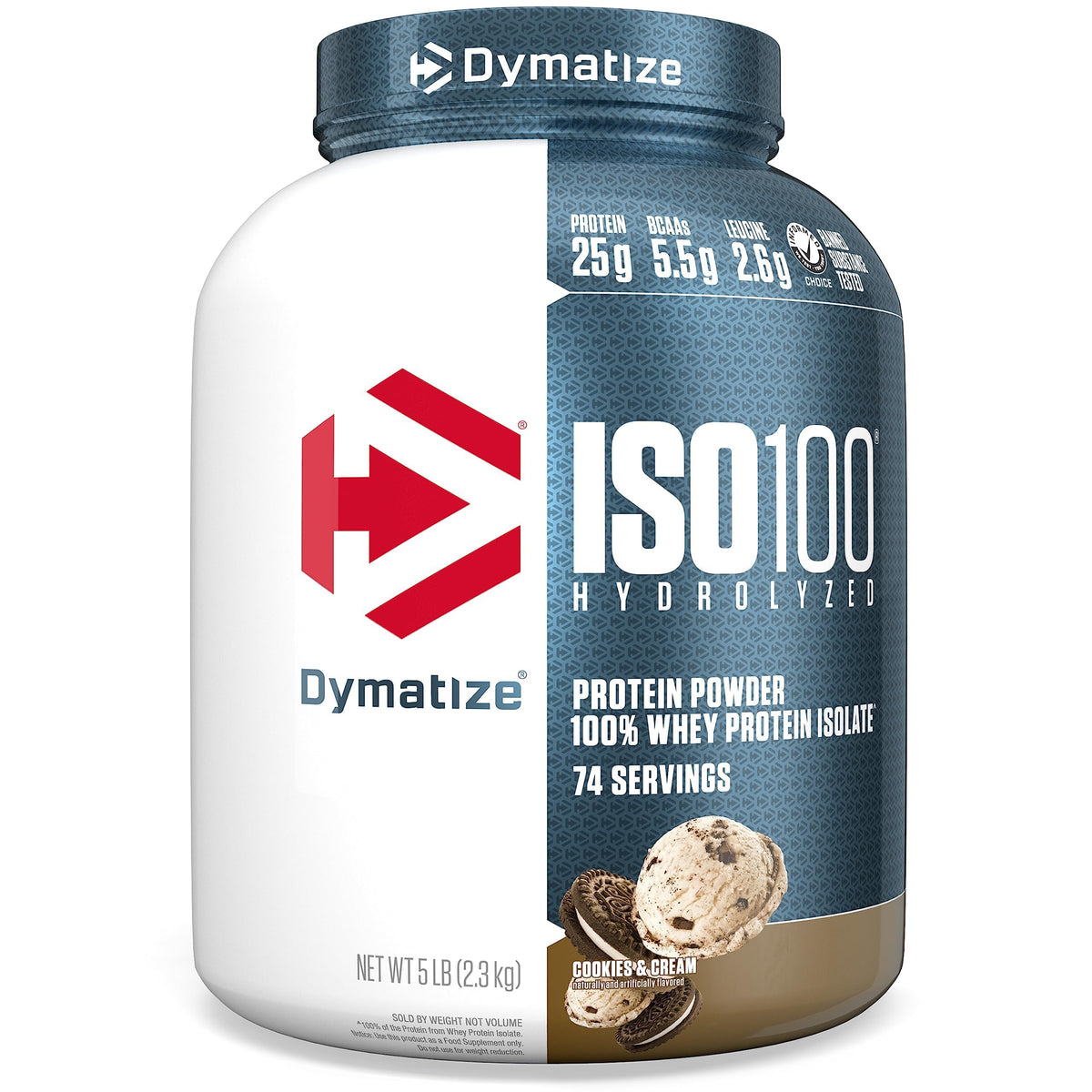 Dymatize ISO 100 Whey Protein Powder with 25g of Hydrolyzed 100% Whey Isolate, Vanilla 5 Pound, Package may vary