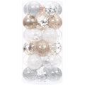 Sea Team 30-Pack Clear Christmas Ball Ornaments with Fillers, Champagne