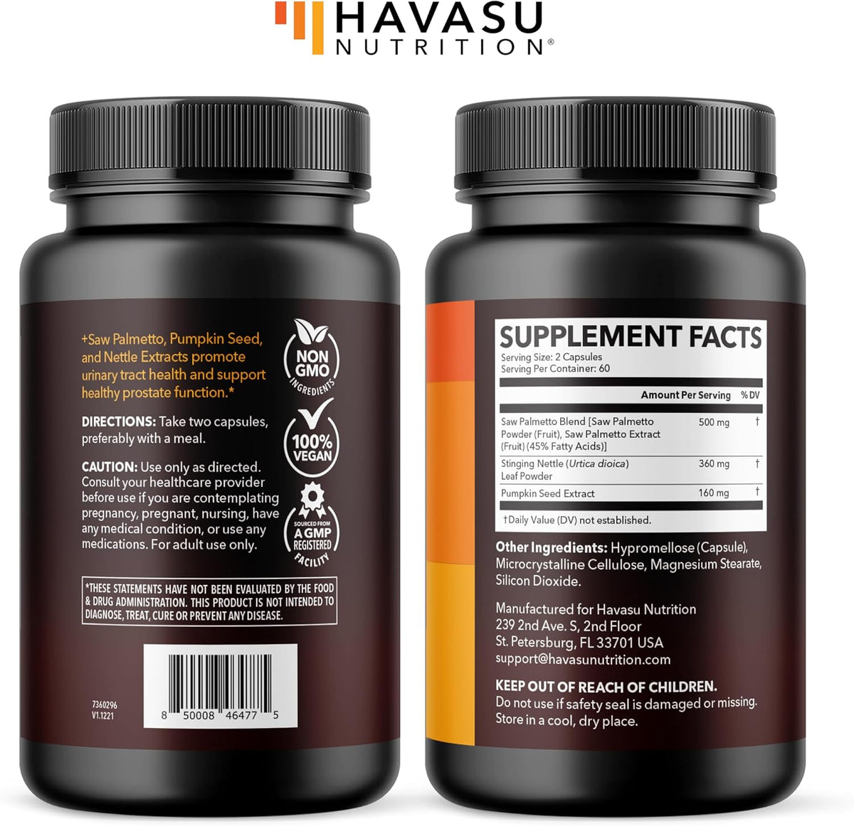 Saw Palmetto for Men - DHT Blocker & Prostate Health Supplement - Potent 3X Formula with Pumpkin Seed Oil & Stinging Nettle - Bladder & Urinary Support - Vegan, Non-GMO Capsules at 2 Month Supply