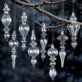 Mifoci 8 Pcs 6 Inch Mercury Glass Finial Christmas Ornaments,Red