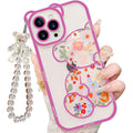 IAIYOXI 3D Cute Cartoon Bear Phone Case for iPhone 15 - Fashionable and Stylish - Funny Pink Bear Design - Soft TPU Protective Case - Kawaii Silicone Cover for Women, Girls, and Kids