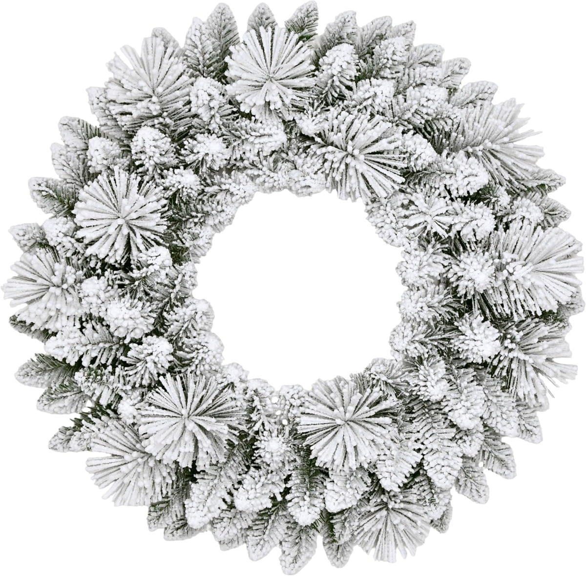 Puleo International 24 inch Flocked Spruce Artificial Christmas Wreath
