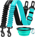 COOYOO Dog Seat Belt,3 Piece Set Retractable Dog Car Harness Adjustable Dog Seat Belt for Vehicle Nylon Pet Safety Seat Belts Heavy Duty & Elastic