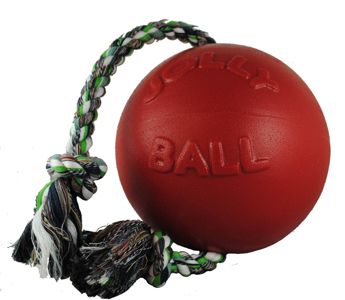 Jolly Pets Romp-n-Roll Rope and Ball Dog Toy, 8 Inches/Large, Blueberry, All Breed Sizes