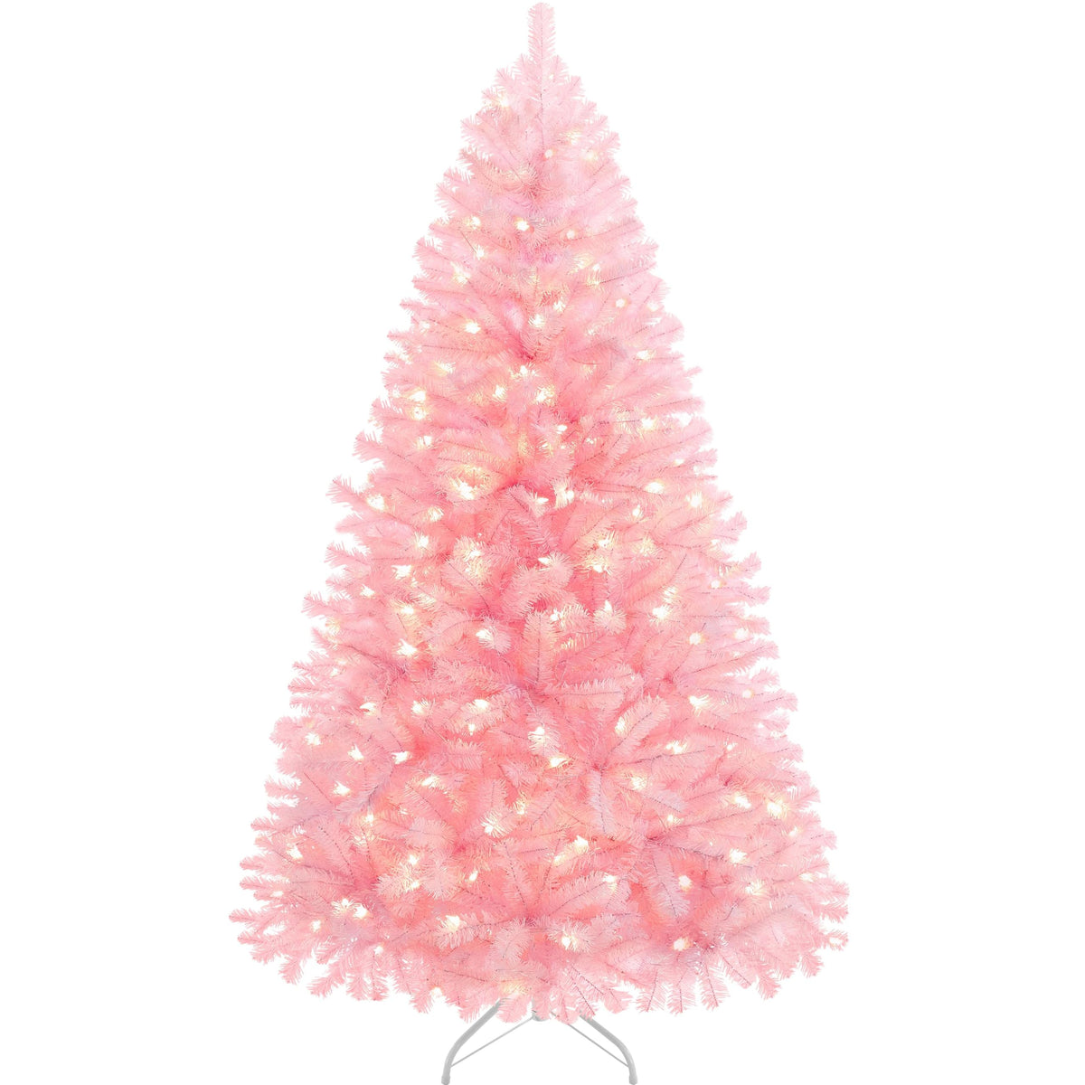 Yaheetech 6ft Pre-lit Christmas Tree with 300 Warm White Lights, Green