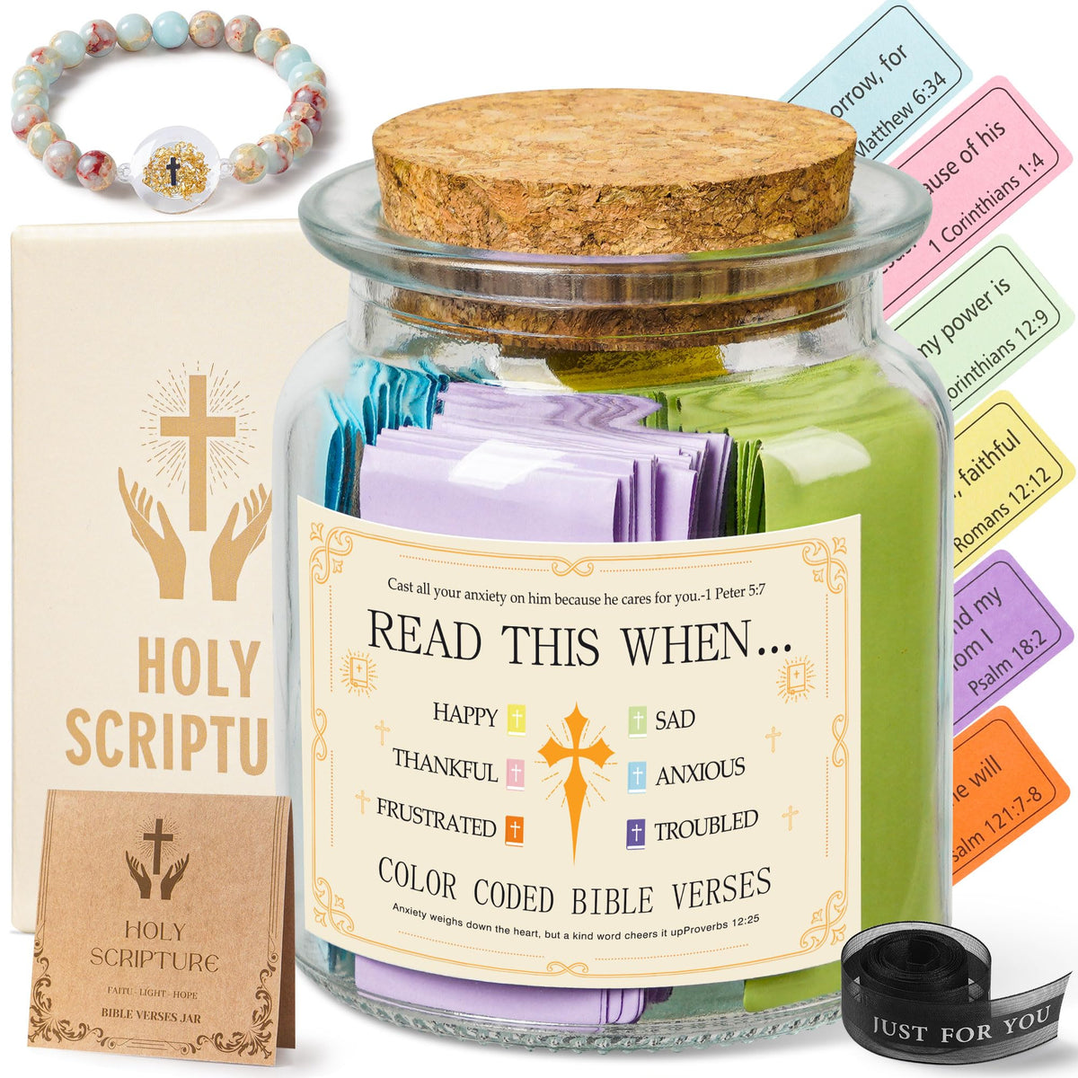 Bible Verse Jar, Read Me When Bible Verses Jar, Christian Gifts for Women | Daily encouragement and prayer, Christian gifts for women, moms, daughters, friends, birthdays, graduation, Christmas