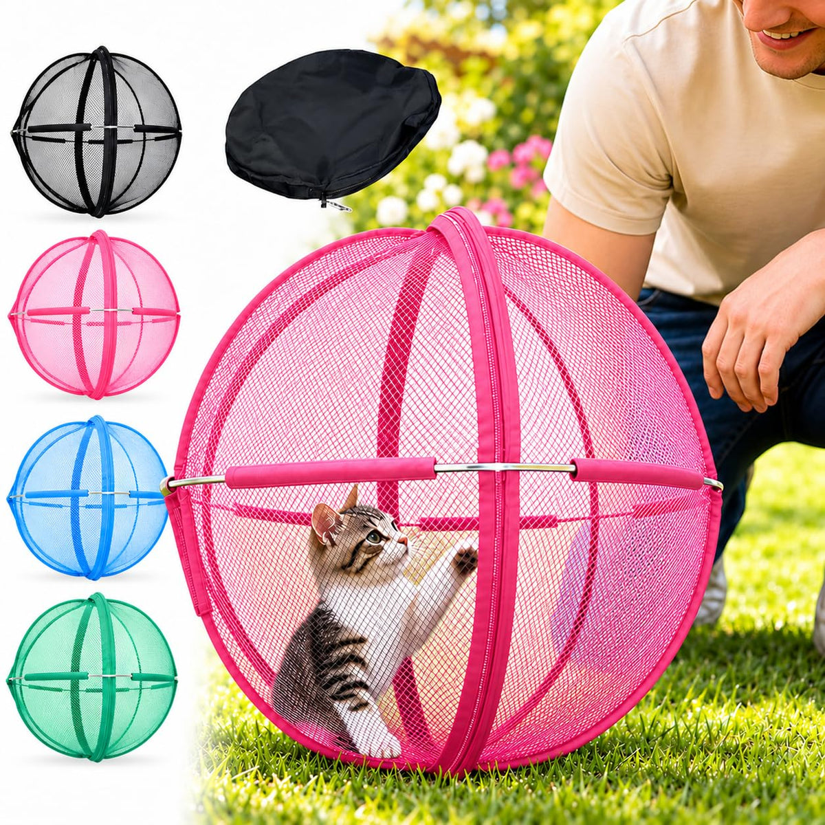 Hamster Ball for Cats, Rolling Cat Playpen Exercise Ball for Outdoors