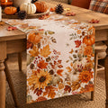Fall Table Runner 13×72 in with Fall Decor Pumpkin, Sunflower&Leaf