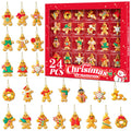 Mini Christmas Ornaments 24pcs, Miniature Christmas Tree Ornaments Set
