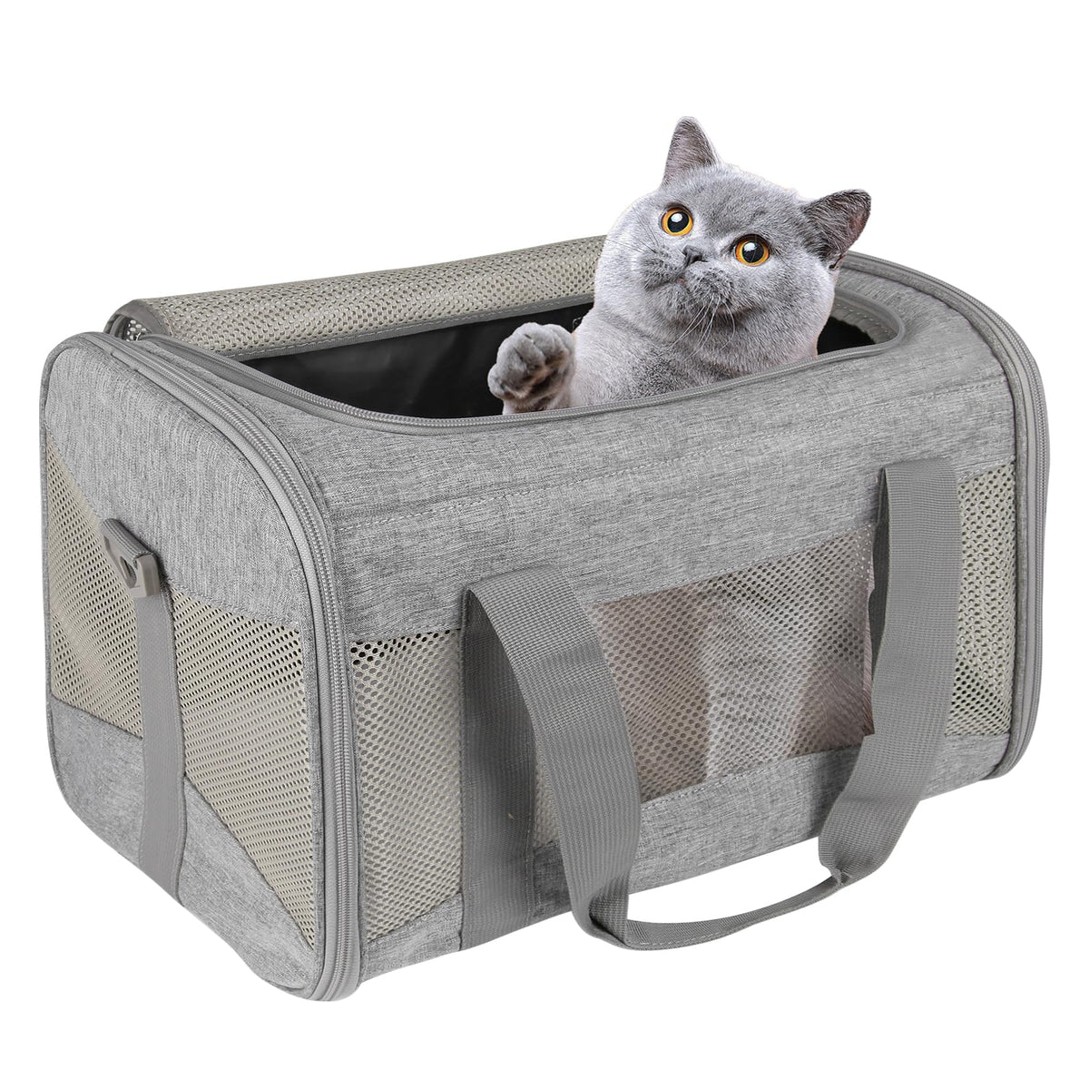 Cat Carrying Case - Pet Carrier Airline Approved, Protable and Breathable Pet Travel Carrier Removable Fleece Pad, Collapsible Cat Carrier Dog Carrier for Medium Cats Small Cats Dogs (Small, Pink)