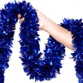 50Ft Red Christmas Garland Decorations,Xams Tinsel Stems Non-Lit Soft Twist Garland Decor for Tree Stairs Railing Front Door Mantle Fireplace Indoor Outdoor Holiday Home