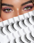 Natural Lashes That Look Like Extensions Strip Lashes Natural Look Thin Band Wispy Eyelashes 13mm Cat Eye False Eyelashes Foxy Eye Lashes 12 mm 7 Pairs S10