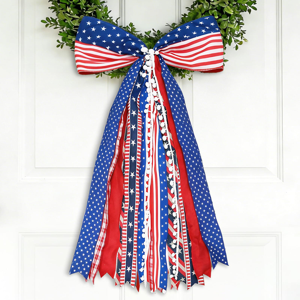 Fall Decor - Large Autumn Harvest Wreath Bow for Front Door 27x13 Inch