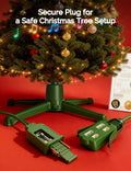 COOLWUFAN Musical Rotating Christmas Tree Stand with Remote for 9ft Trees