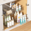 Vtopmart 4 Pack Pull Out Bathroom Under Sink Organizer (S-Standard) | Slide-out drawers, Multi-purpose storage, Clear visibility, Easy Set-up