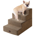 EHEYCIGA Dog Stairs for Bed 18" H, 4-Step Dog Steps for High Bed, Pet Steps for Small Dogs and Cats, Non-Slip Balanced Pet Ramp Indoor, Grey