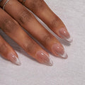 BTArtbox Press On Nails, Liquid Radiance, Medium Almond, Cat Eye, 32Ct | Lamp-Curable 4-Week Wear, Salon-Quality Natural Nails, 10-Minute Easy Daily Application, 16 Sizes, All-in-One Complete Kit