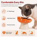 Orange Mushroom Cat Bowl, Elevated Ceramic Bowl for Cats