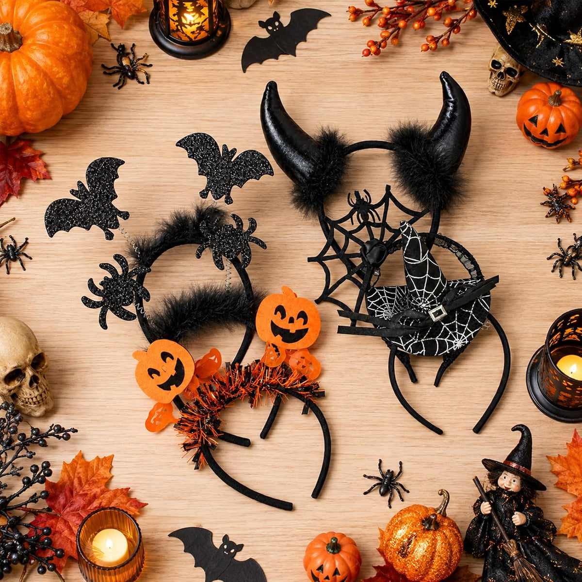 6 PCS Halloween Headbands for Women, Halloween Headpiece for Party Cosplay