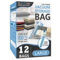 Cozy Essential Vacuum Storage Bags, 80% Compression Vacuum Seal Space Saver Plastic Packaging Bags for Clothes, Blankets, Pillow, Bedding, Comforters, Sealer Clothing Storage,20 Combo