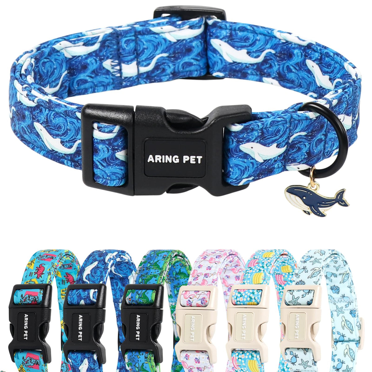 ARING PET Fall Dog Collar-Cotton Maple Leaves Dog Collar for Small Dogs, Adjustable Lightweight Dog Collars with Quick Release Buckle for Small Medium Large Dogs
