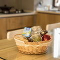 Vintiquewise Natural Wicker Picnic Basket with a Handle for Home and Garden