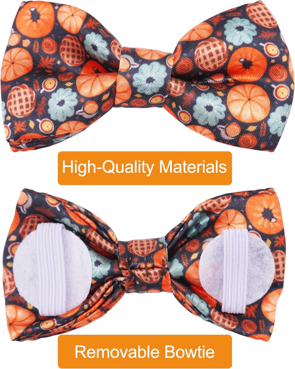 PET SHOW 10 Pack Fall Dog Bowties for Large Dogs Sliding on Collar