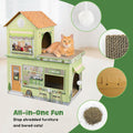 Cardboard Cat Houses for Indoor Cats Kitten Scratcher Houses Cafe Themed