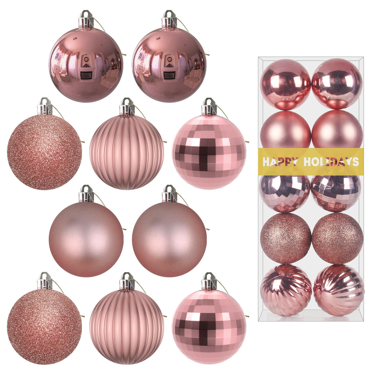 White 4.0" Large Christmas Balls - Christmas Tree Decoration Ornaments Shatterproof Hanging Balls for Birthday Halloween Holiday Wedding Decorations Set of 4pcs