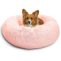 Best Friends by Sheri The Original Calming Donut Dog Bed for Large Dogs up to 100 lbs, Shag Faux Fur, Taupe, Large, 36" x 36"