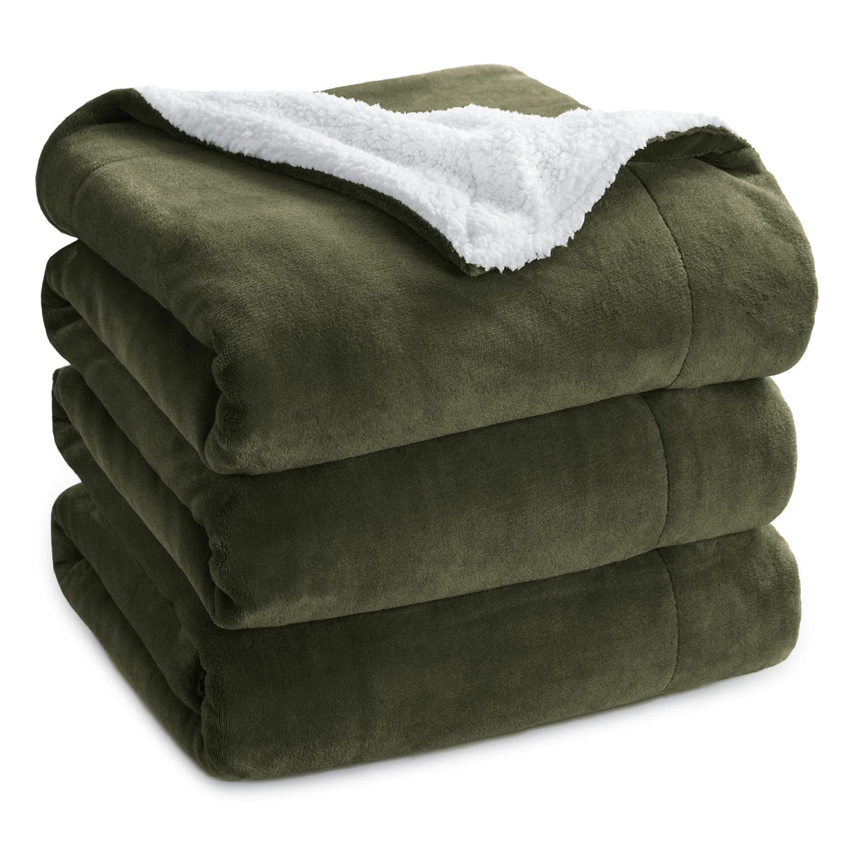 Bedsure GentleSoft Sherpa Fleece Blanket Queen Size for Bed, Non-Heated, Thick and Warm Throw for Women and Men, Soft Fuzzy Plush Queen Blanket for Winter, Brown, 90x90 Inches