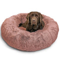 Best Friends by Sheri The Original Calming Donut Dog Bed for Large Dogs up to 100 lbs, Shag Faux Fur, Taupe, Large, 36" x 36"