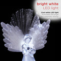 Alpine Corporation 11" Tall Angel Tree Topper with Fiber Optic Wings and LED Light, with Timer Function, Durable Plastic, and Radiant Glow for Holiday Christmas Decoration