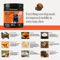 Hip + Joint Supplement for Dogs with Glucosamine Chondroitin - MSM, Turmeric & Collagen Soft Chews - Joint Function, Stiffness, and Mobility Support, May Reduce Occasional Discomfort (Chicken, 90 Ct)