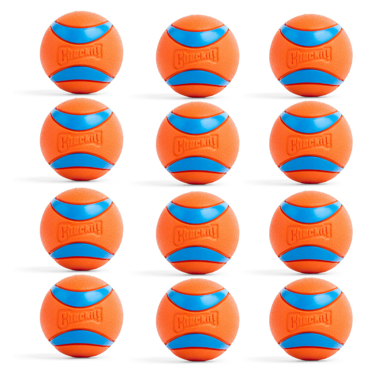 Chuckit! Ultra Ball Dog Toy - Medium Bouncy Fetch Balls For Dogs 20-60 lbs - Made from Durable Rubber - Floating Water Pet Toys - Size Medium - 2.5-inch Diameter - Pack of 4